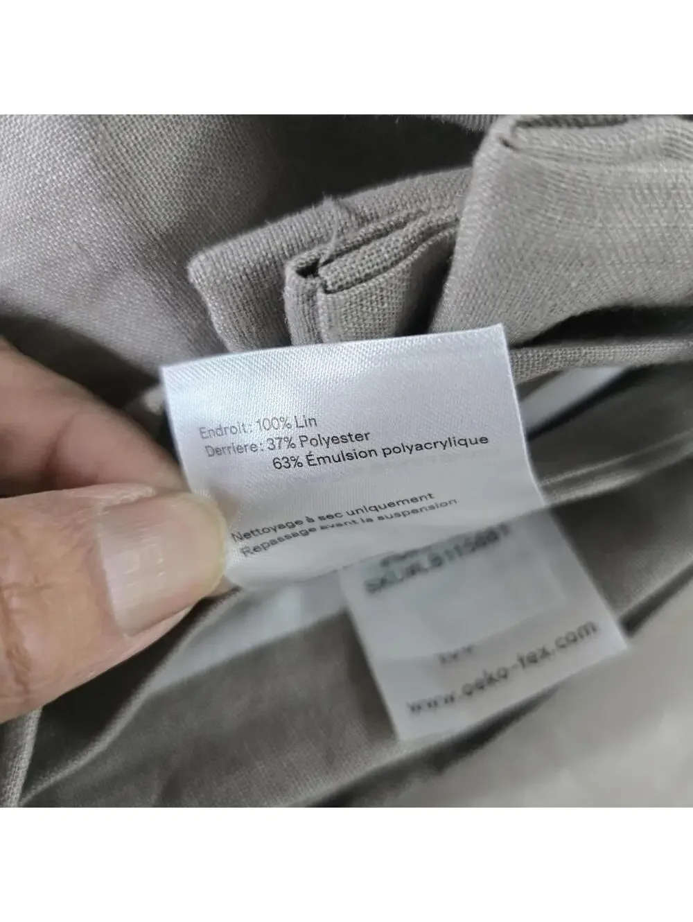 Quince 100% Linen Gray Curtain New